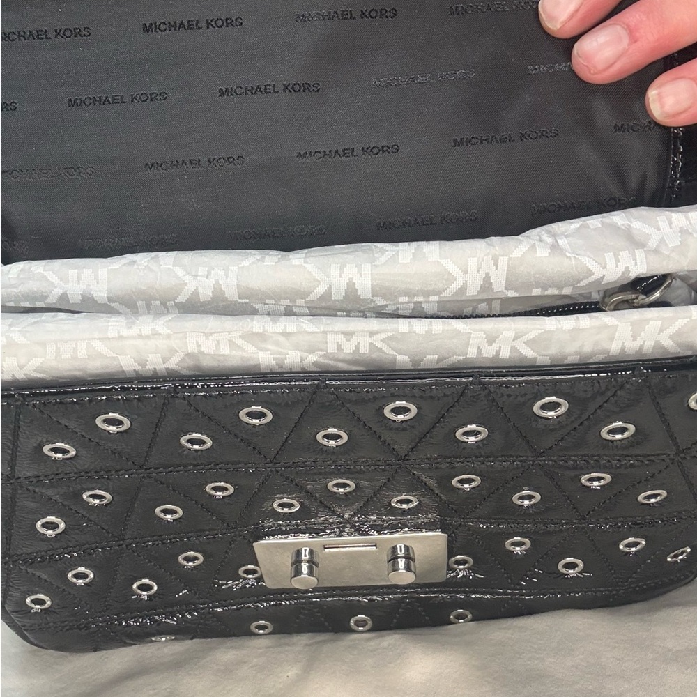 Michael Kors Black and Silver Women's Bag - Picture 8 of 14
